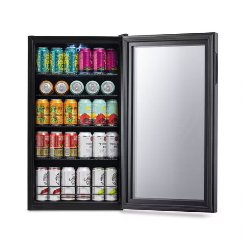 Newair Split Shelf Mini Fridge, Freestanding 126 Can Beer Fridge, Chills Down to 37 Degrees