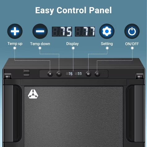 45L RV Refrigerator, 12 Volt Dual Zone Fridge and Freezer, WIFI APP Control Portable Fridge with Door Lock,3 levels (H/M/L) of battery protection