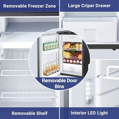 83L RV Refrigerator,Refrigeration range (-4℉-46℉),3 levels((H/M/L)) of battery protection, mini fridge for camping,APP Control, picnics, road trips