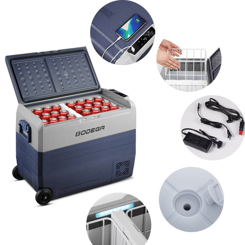 12 Volt Car Refrigerator, Portable Freezer with Dual Zone WIFI APP Control, 12/24V DC and 100-240V AC