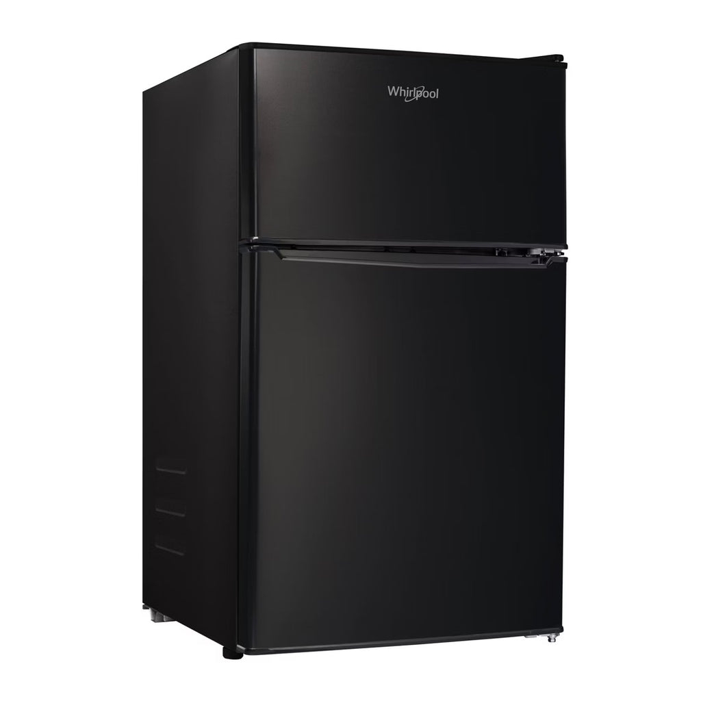 Whirlpool 3.1 Cu. Ft. Mini Refrigerator - Black WH31BKE: Dorm Fridge Freezer Combo, Energy Star, Reversible Door