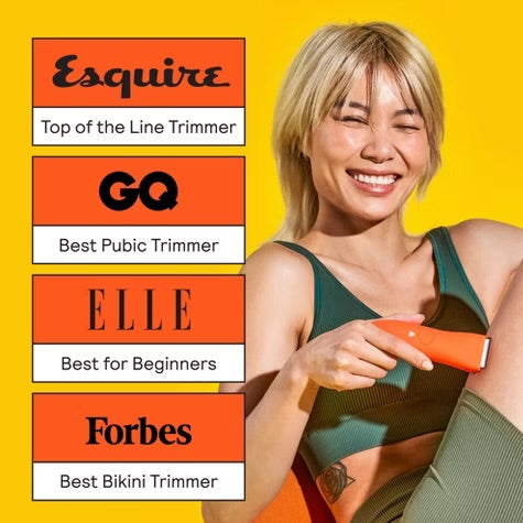 Meridian Trimmer Premium Pubic & Body Hair Trimmer for Men & Women Below-the-Belt Groomer, Ball Trimmer, Bikini Trimmer, Bonus Pouch - Blaze