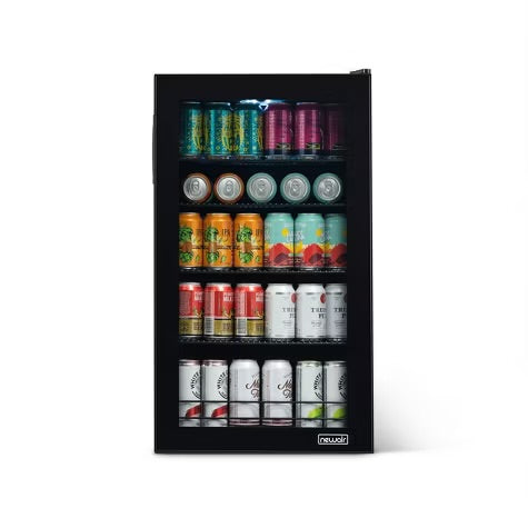 Newair Split Shelf Mini Fridge, Freestanding 126 Can Beer Fridge, Chills Down to 37 Degrees