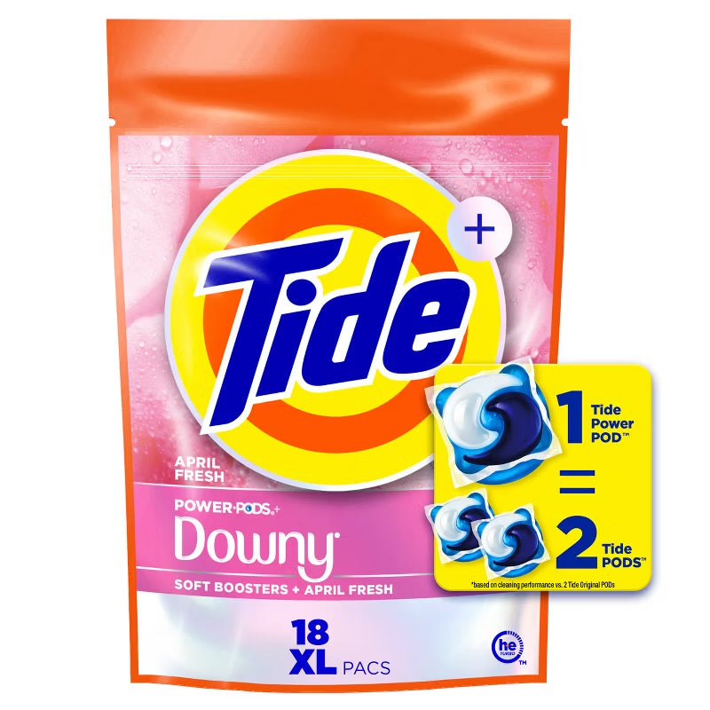 Tide April Fresh Power Pods with Downy HE Compatible Laundry Detergent Pacs