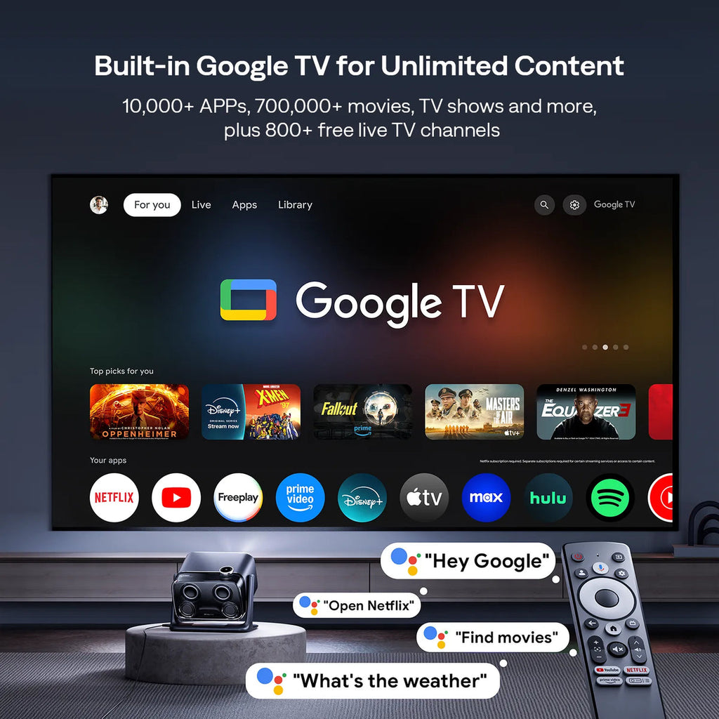 Aurzen BOOM mini Smart Projector with Google TV
