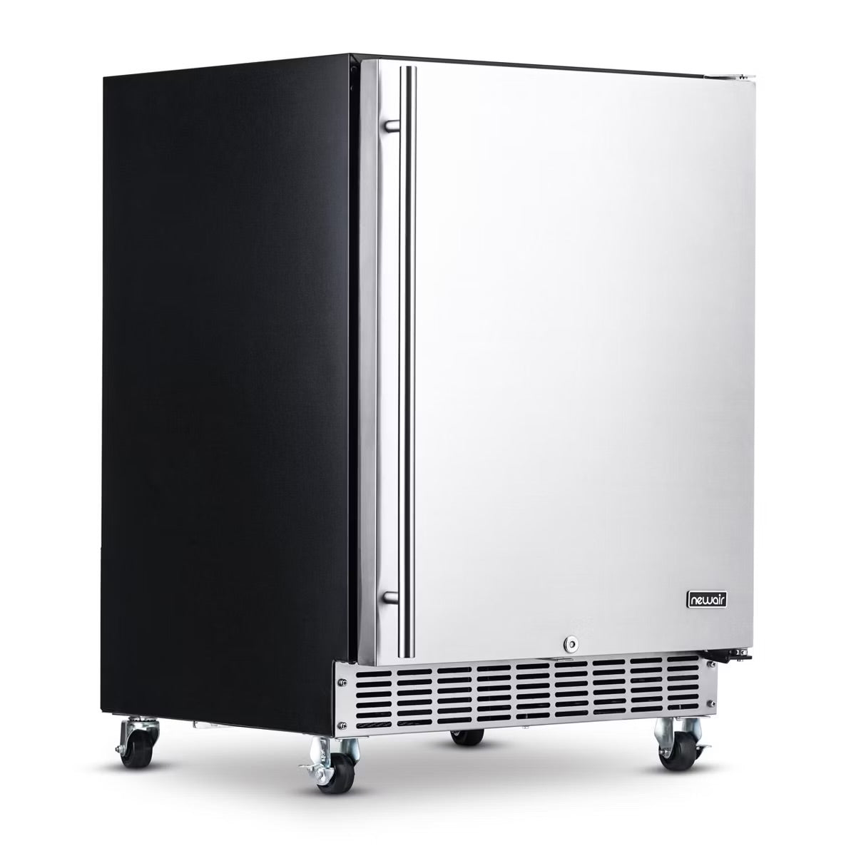 Newair Built-in Outdoor Beverage Fridges in Weatherproof Stainless Steel with Easy Glide Casters