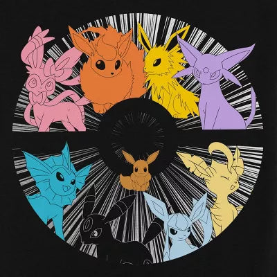 Men's Pokemon Eevee Short Sleeve Graphic T-Shirt - Black
