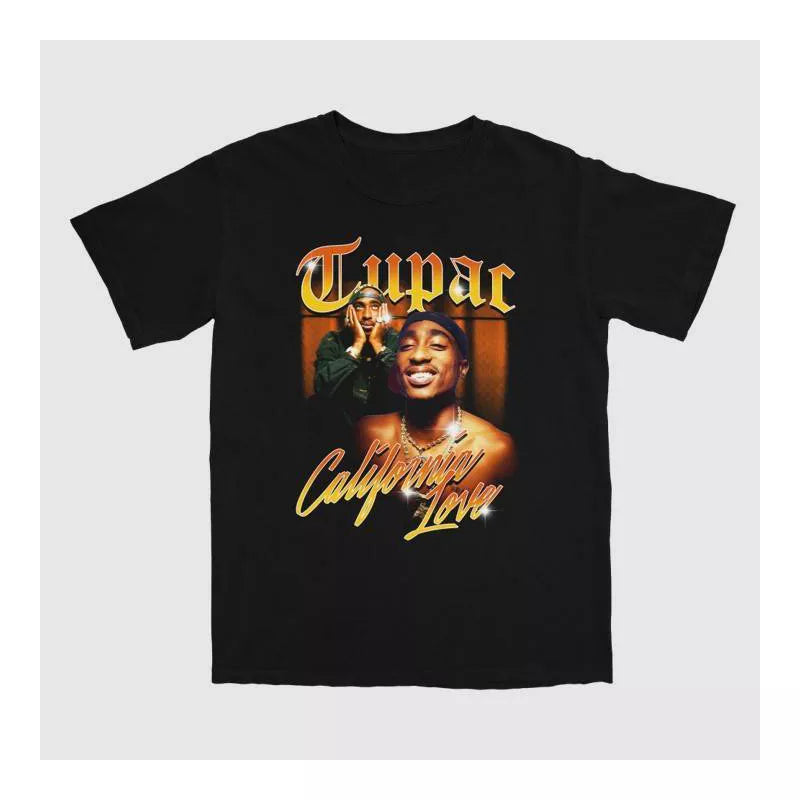 Men's Tupac Short Sleeve Crewneck T-Shirt - Black