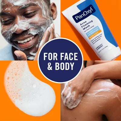 PanOxyl Maximum Strength Antimicrobial Acne Foaming Wash for Face, Chest and Back with 10% Benzoyl Peroxide - Unscented - 5.5oz
