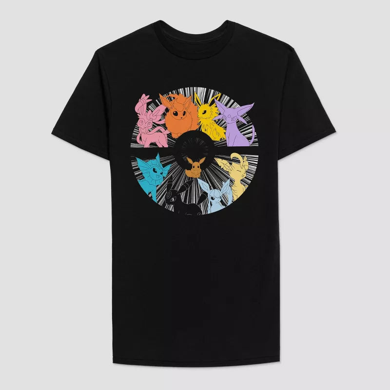 Men's Pokemon Eevee Short Sleeve Graphic T-Shirt - Black