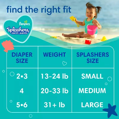 Pampers Splashers Disposable Swim Pants - (Select Size and Count)