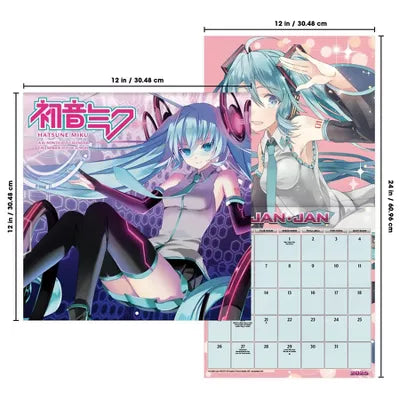 Calendrier mural bilingue français Hatsune Miku 2025 de Trends International 