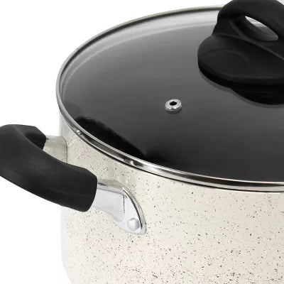 Oster Clairborne 6 Quart Aluminum Nonstick Dutch Oven with Lid in Sand
