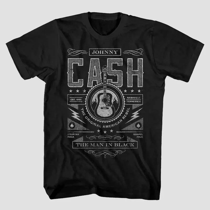 Men's Merch Traffic Johnny Cash Short Sleeve Crewneck T-Shirt - Black