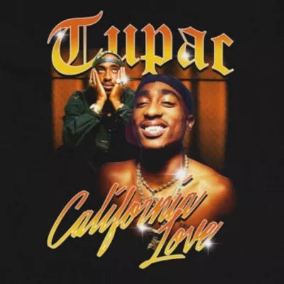 Men's Tupac Short Sleeve Crewneck T-Shirt - Black