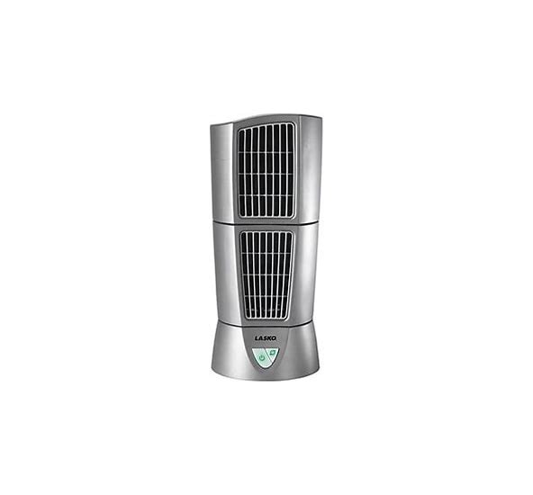 Lasko Platinum Desktop Wind 14H 3-Speed Oscillating Tower Fan, Gray
